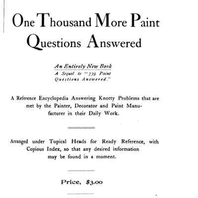 1995 Paint questions answered... a sequel to "1,000 morepaint questions answered."