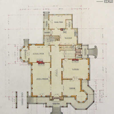 Flavel House 1st flr plan deta: Origformat: tiff; Negno: 1988.21.59.tif