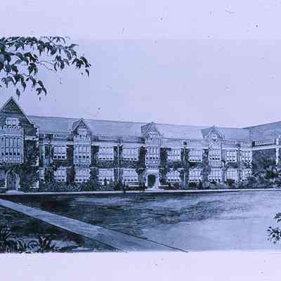 Reed College Eliot Hall, 1912, rendering