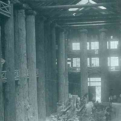 Interior of Forestry Building L+C Expo - Soc of Cal Pioneers Chas B. Turrice Collection