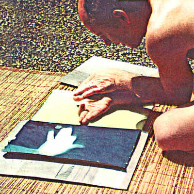 Rooftop Handmade Dog Cyanotype