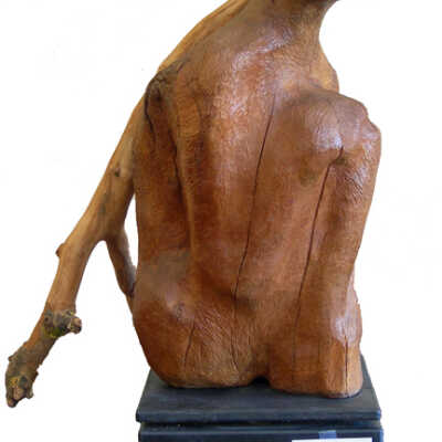 Man kneeling with Tree Square