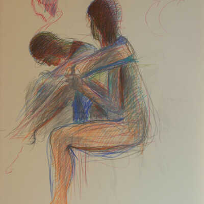 Two Seated, with Head