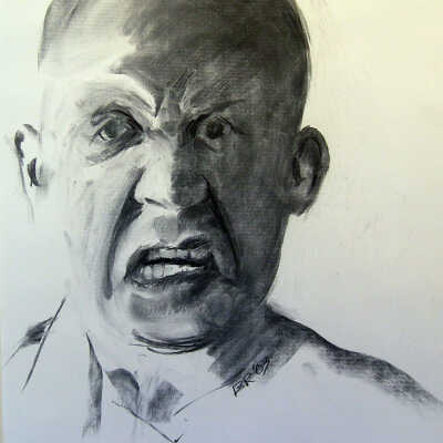 Self-portrait Scowling