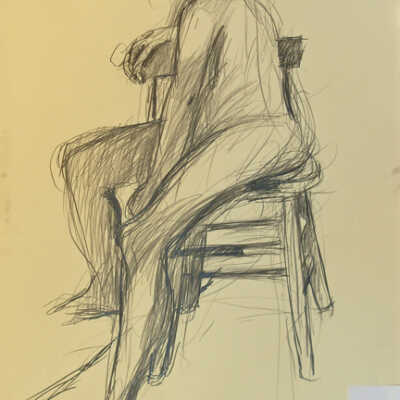 On Chair with Leg Stretched Out