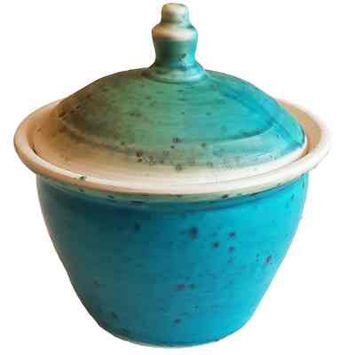 Lidded Turquoise Pot