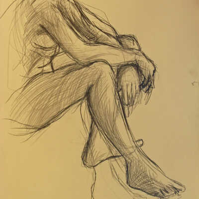 Seated with Arms Crossed on Knees