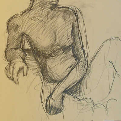 Seated with Arm Across Lap