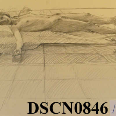 Lying with Arms Out on Tiled Floor