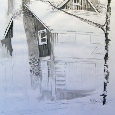 House with Chimney, Gable