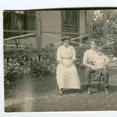 Postcard of a family