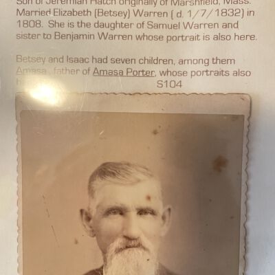 Framed Portrait and Information on Captain Isaac Hatch