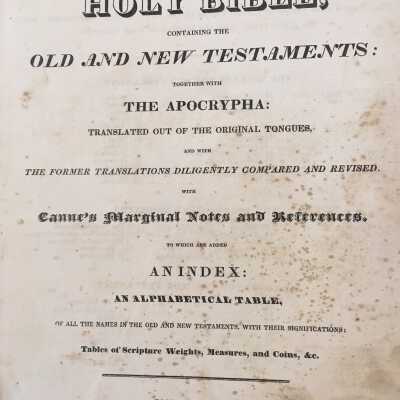 John H. Gilkey bible title page: Origformat: Artifact