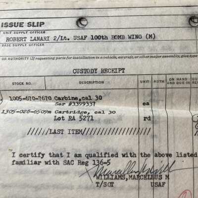 U.S. Air Force issue slips to Marcellus M. Williams, 1956-58