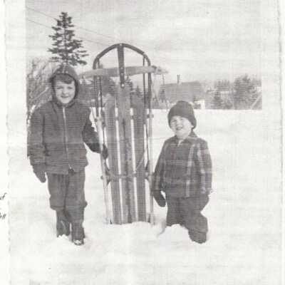 Dave Randlett? and Darrell Rolerson Sledding