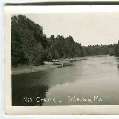 Postcard of Mill Creek at low tide