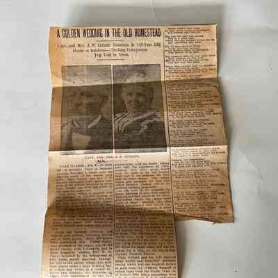 Golden Wedding Anniversary of Capt. and Mrs. J F Grindel