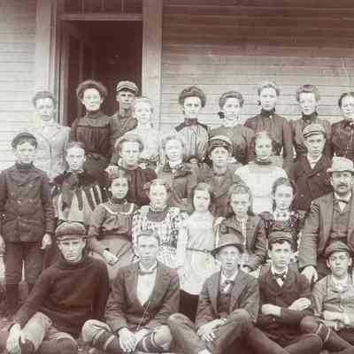 Assemblage of school and school group photos