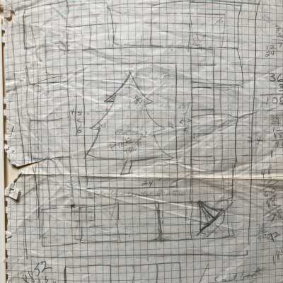Sketched pattern for the Richard Queen quilt