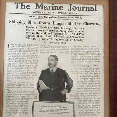 1923 Marine Journal Article, Fields Seeley Pendleton