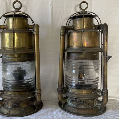 Pair of Brass Running Lights from the Schooner "Mark Pendleton"