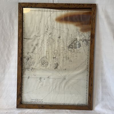 Framed Map of Penobscot Bay, LFW Des Barres