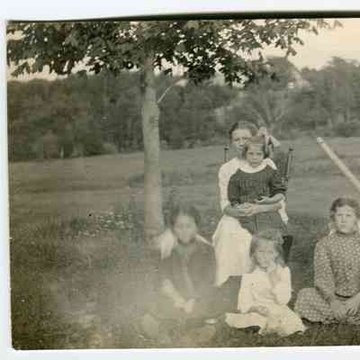 Postcard of six girls