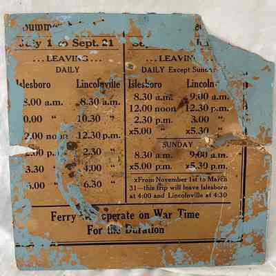 Old Islesboro Schedule