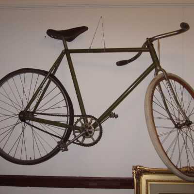 bicycle hung in museum