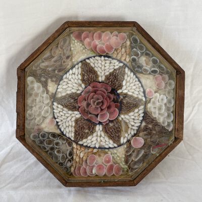 Octagonal Shell Art, "Sailor'sValentine"