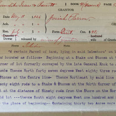 Deed for J.L.S. Coombs estate