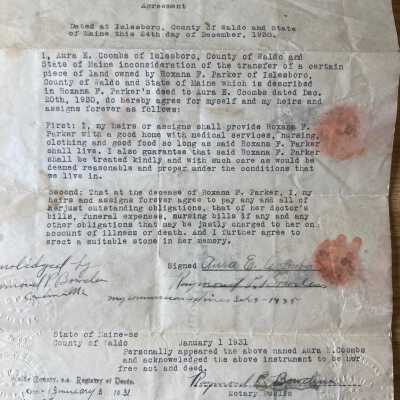 Parker-Coombs Agreement registered with town