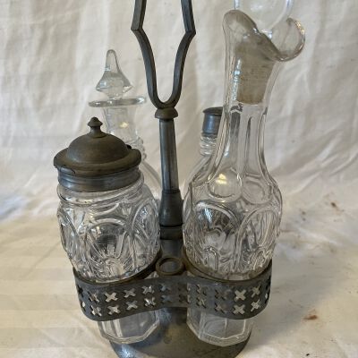 Set of 4 glass Vinegar Bottles
