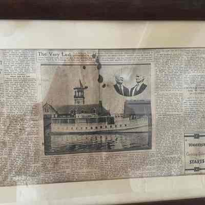 Framed Article detailing the "last of the river fleet"