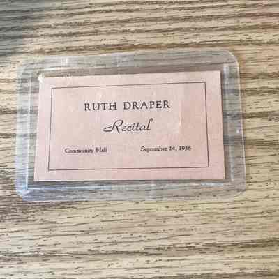 Ticket to a Ruth Draper recital