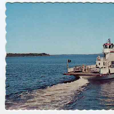 Postcard of the Gov. Muskie leaving Lincolnville