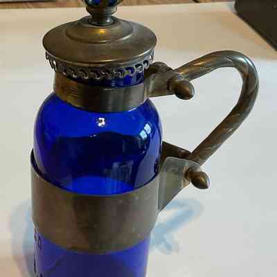 Blue Glass Bottle with stopper