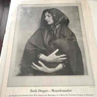 Picture of Ruth Draper in costume from June 1922 Vanity Fair magazine