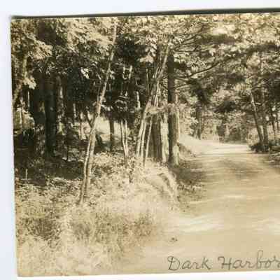 Postcard of road in Dark Harbor
