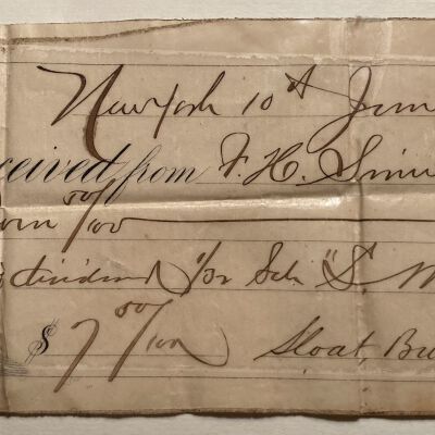 Dividend receipt, 1881