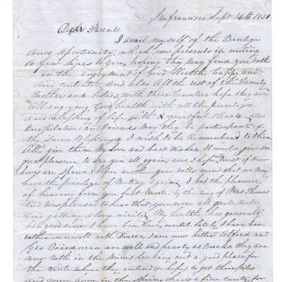 John Pendleton Letter, Page 1