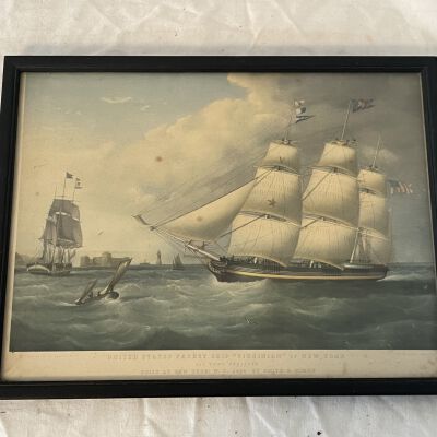 Framed Print of of Packet Ship "Virginian" of NY"