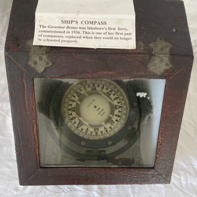 Governor Brann, First Ferry in Islesboro, Boxed compass