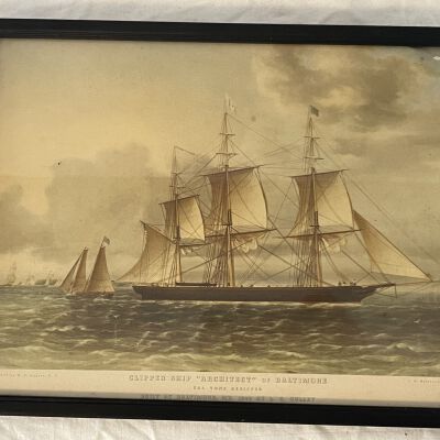 Framed Print of Clipper Ship "Architect" of Baltimore