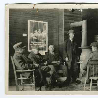 Postcard of the hot stove league at Pendleton Store