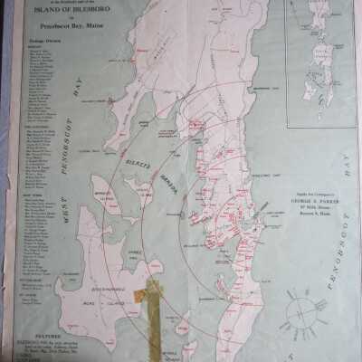 Map of Dark Harbor at the Southerly end of the Island of Islesboro to Penobscot Bay, Maine