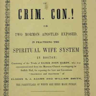Startling Developments of Crim Con or Two Mormon Apostles Exposed in Practicing the Spiritual Wife System in Boston
