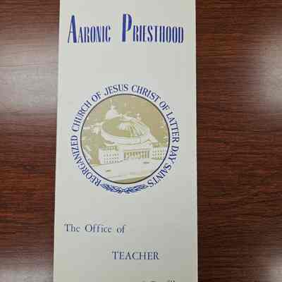 Aaronic Priesthood The Office of Teacher A Profile