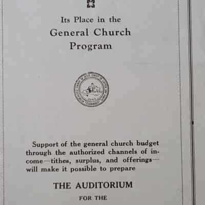 The Auditorium: Its Place in the General Church Program