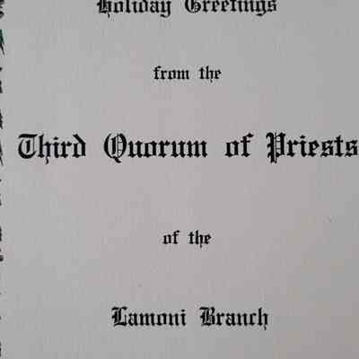 Holiday Greetings from the Third Quorum of Priests of the Lamoni Branch